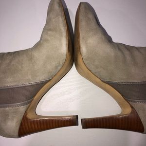 Banana Republic Gray Suede 3 inch heel booties